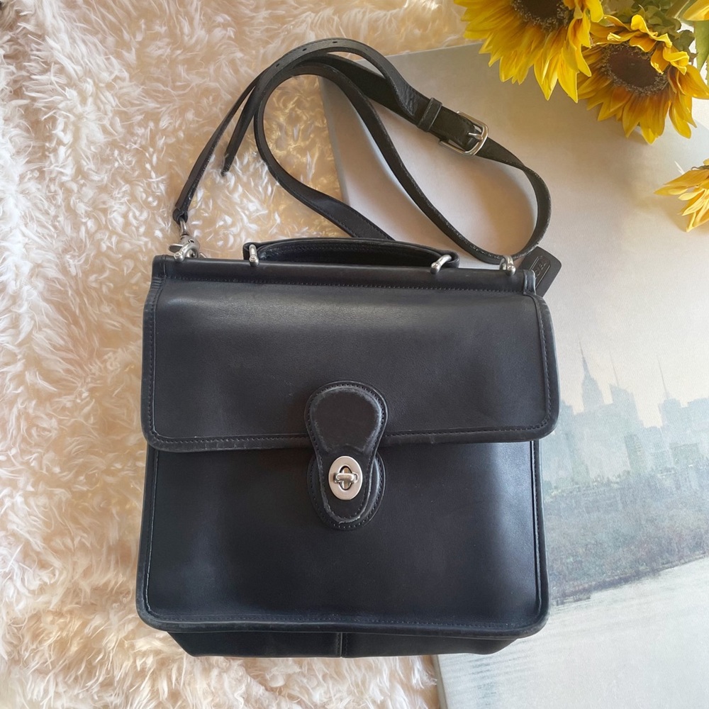 Coach Black Leather Bag  🎈 - Picture 7 of 12